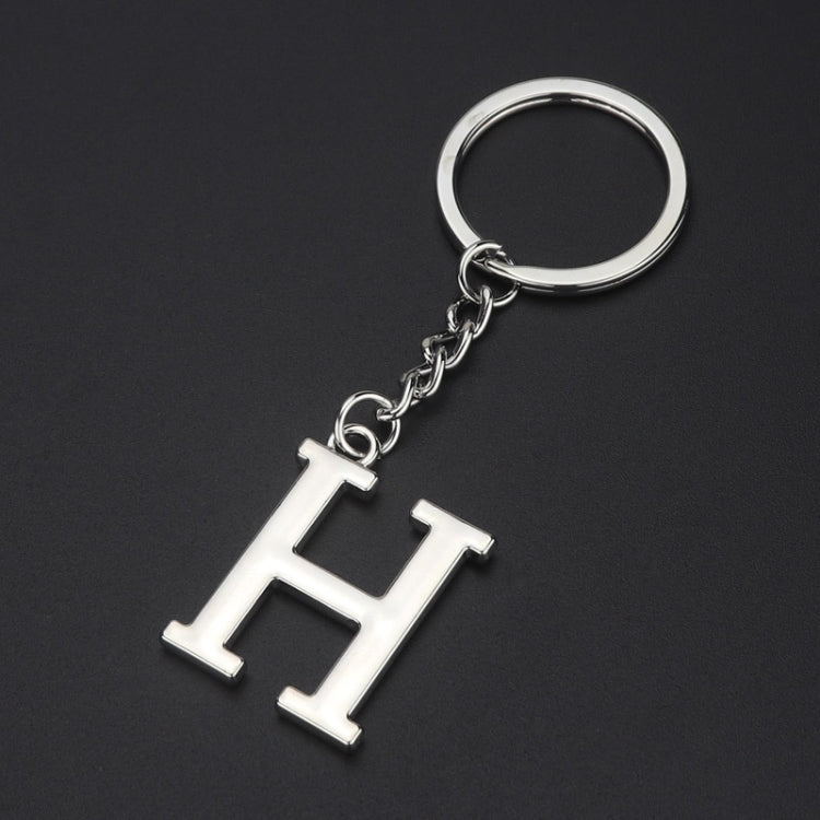 Double-Sided Three-Dimensional Plating Alphabet Keychain, Style: H by buy2fix