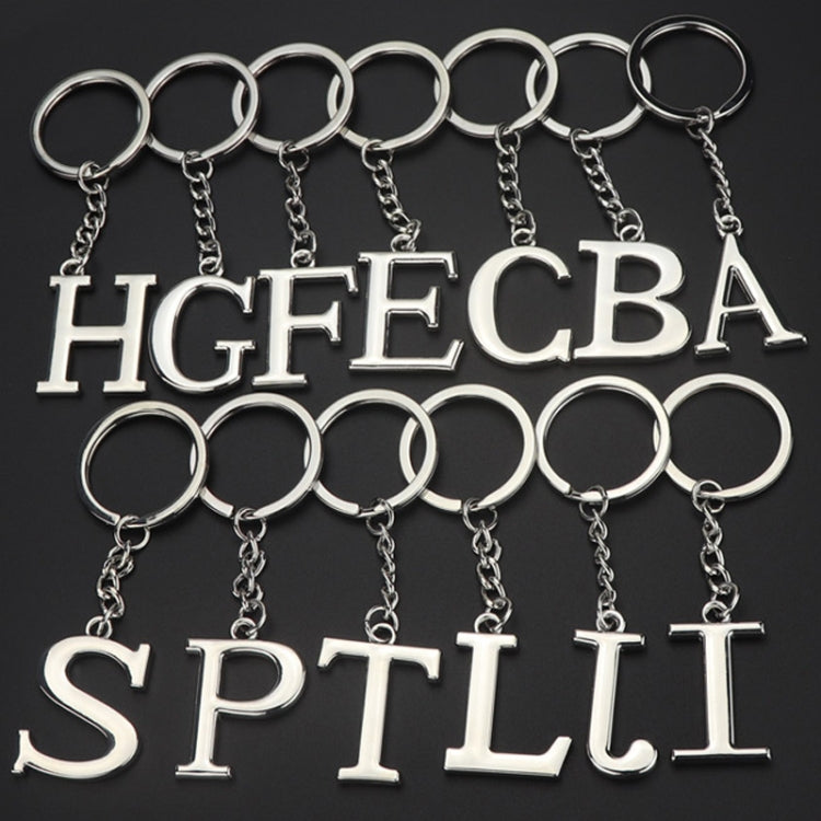 Double-Sided Three-Dimensional Plating Alphabet Keychain, Style: H by buy2fix
