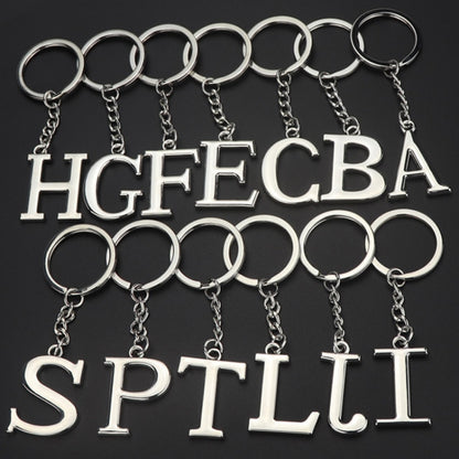 Double-Sided Three-Dimensional Plating Alphabet Keychain, Style: H by buy2fix