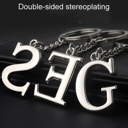 Double-Sided Three-Dimensional Plating Alphabet Keychain, Style: W by buy2fix