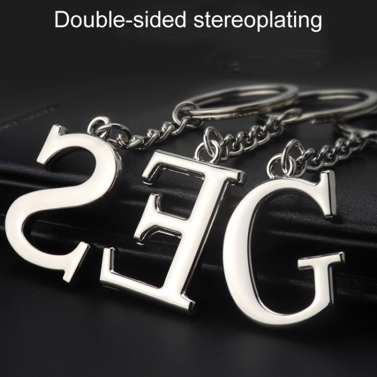 Double-Sided Three-Dimensional Plating Alphabet Keychain, Style: H by buy2fix