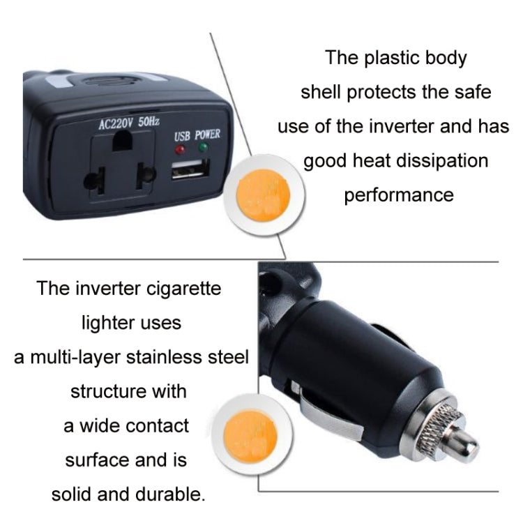 Meind 75W Mini Car Inverter Charger(12V To 110V) - Modified Square Wave by Meind | Online Shopping UK | buy2fix