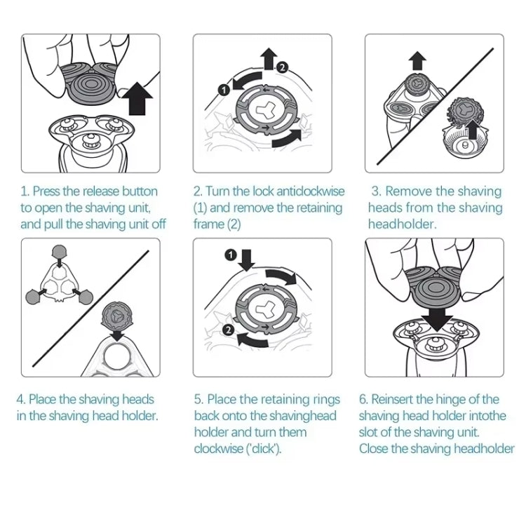 6pcs/ Set SH50 Replacement Blade for Philips Electric Shaver S5000 Series S5211 S5230 S5570 S5420 - Shavers Parts by buy2fix | Online Shopping UK | buy2fix