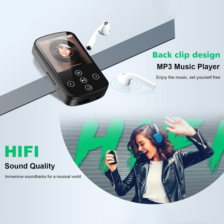 MP3 Bluetooth Music Player HIFI Sports Clip Touch Screen MP4, Memory: 32GB(Black) - MP3 Player by buy2fix | Online Shopping UK | buy2fix