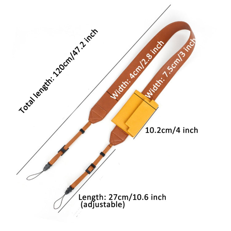 Universal PU Leather Shoulder Strap For SLR Cameras With Card Holder(Brown) - Camera Strap by buy2fix | Online Shopping UK | buy2fix