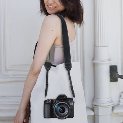 Universal PU Leather Shoulder Strap For SLR Cameras With Card Holder(Black) - Camera Strap by buy2fix | Online Shopping UK | buy2fix