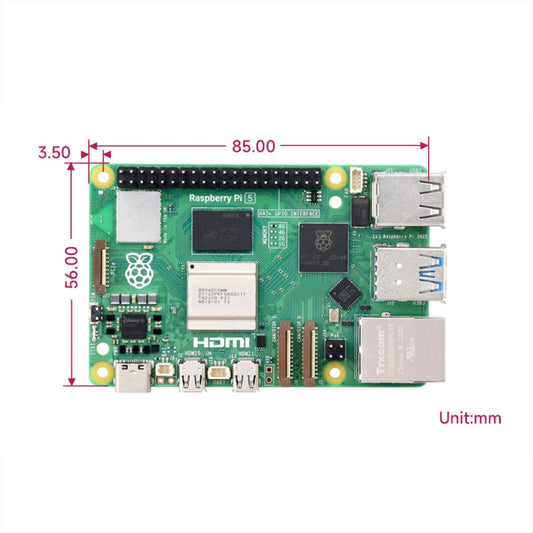 Waveshare For Raspberry Pi 5 2.4GHz Quad-Core BCM2712 Processor Development Board, Spec: 2GB by Waveshare