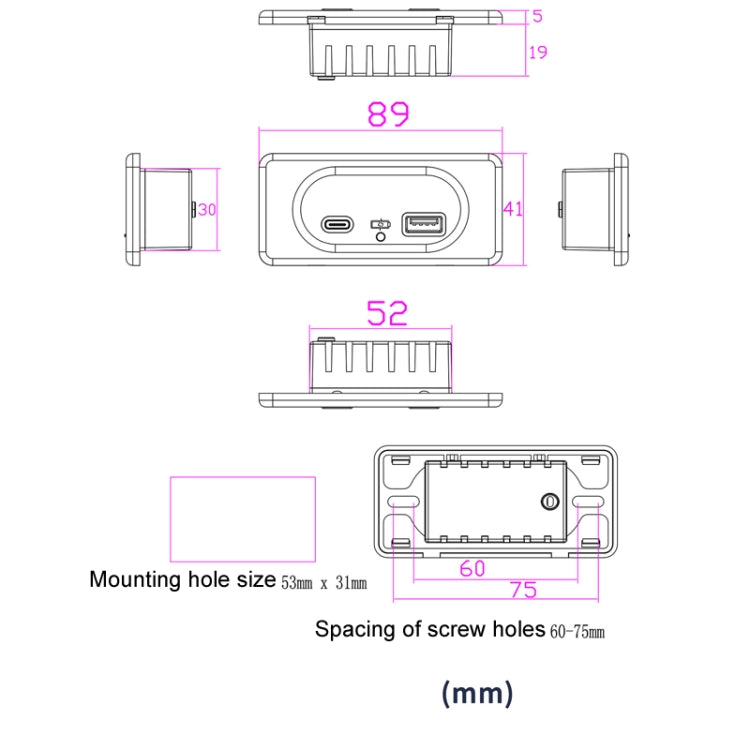 QC3.0 +PD3.0 Motorcycle Car Modified TYPE-C Charger(UCC-312) - DIY Modified Charger by buy2fix | Online Shopping UK | buy2fix