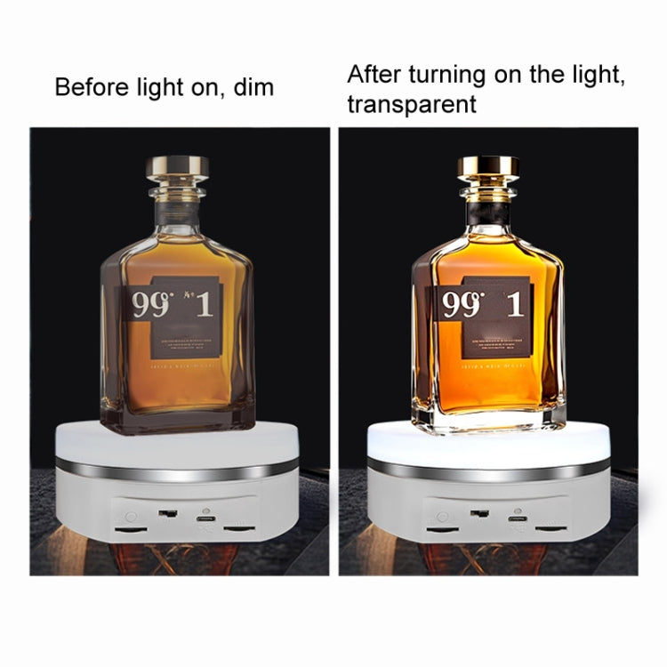 Intelligent Colourful Light Electric Speed Contro Round 360 Degree Rotating Plate Display Table, Color: White Plug-in -  by buy2fix | Online Shopping UK | buy2fix