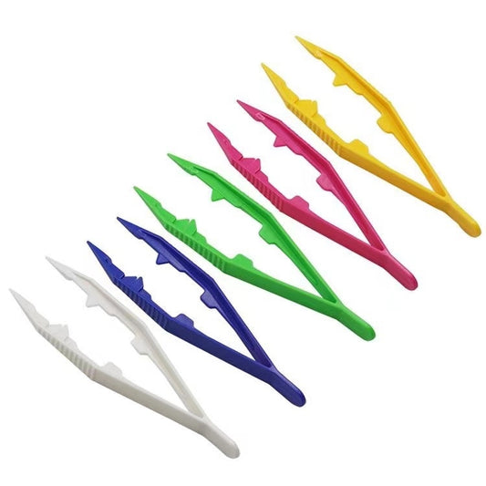 20pcs Plastic Tweezers Children DIY Accessories Tools(Random Color Delivery) - Others by buy2fix | Online Shopping UK | buy2fix