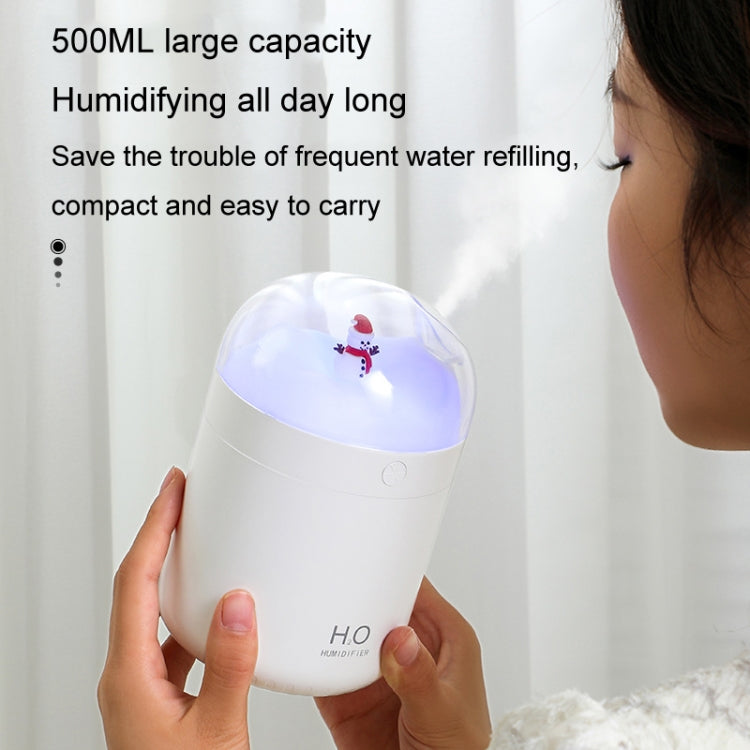 500ml Snowman Humidifier USB Desktop Large Capacity Colorful Ambient Light Air Humidifier(White) - Air Purifiers & Accessories by buy2fix | Online Shopping UK | buy2fix