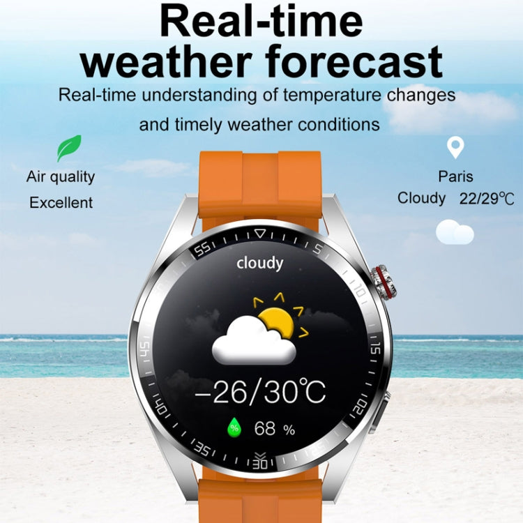 1.43 inch AMOLED Screen Smartwatch Heart Rate Blood Pressure Monitoring Bluetooth Talking Sports Watch, Color: Black Leather Strap - Smart Watches by buy2fix | Online Shopping UK | buy2fix