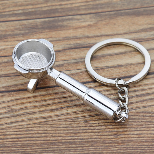 Mini Metal Keychain Coffee Utensils Decorative Pendant, Style: Handle Silver by buy2fix