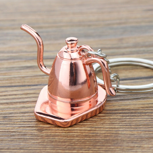 Mini Metal Keychain Coffee Utensils Decorative Pendant, Style: Gooseneck Pot Rose Gold by buy2fix