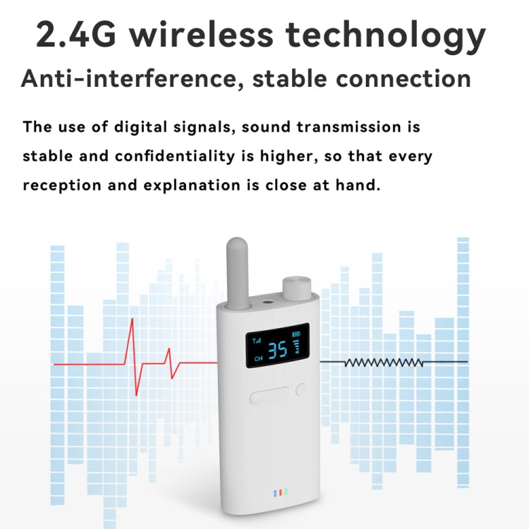 2.4G Wireless Office Conference Tour Guide Explainer One-way One-to-Many Explainer Microphone, Style: YWI22 Receiver by buy2fix