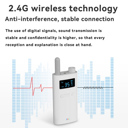 2.4G Wireless Office Conference Tour Guide Explainer One-way One-to-Many Explainer Microphone, Style: YWI22 Receiver by buy2fix