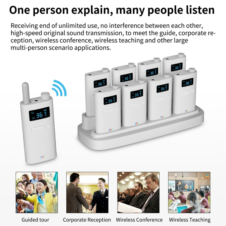 2.4G Wireless Office Conference Tour Guide Explainer One-way One-to-Many Explainer Microphone, Style: YWI22 Receiver by buy2fix