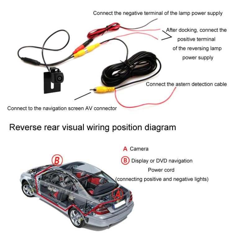 Car AHD Rear View High Definition Night Vision Reversing Camera, Specifications: CCD 8 Lights by buy2fix