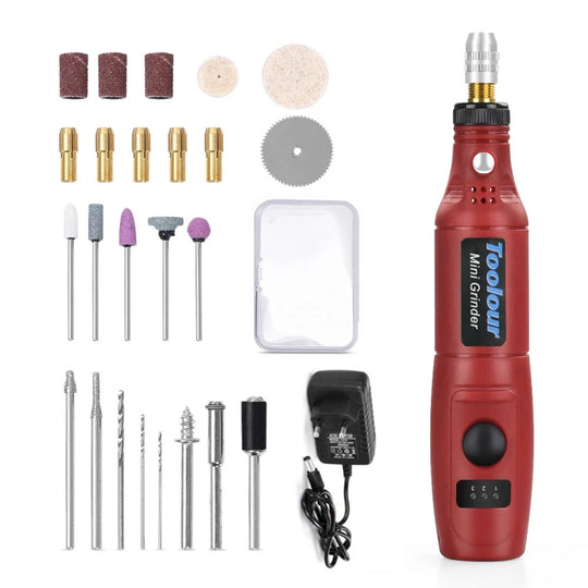 Mini Electric Grinder Micro Grinding Pen DIY Small Carving Tools(EU Plug Red)