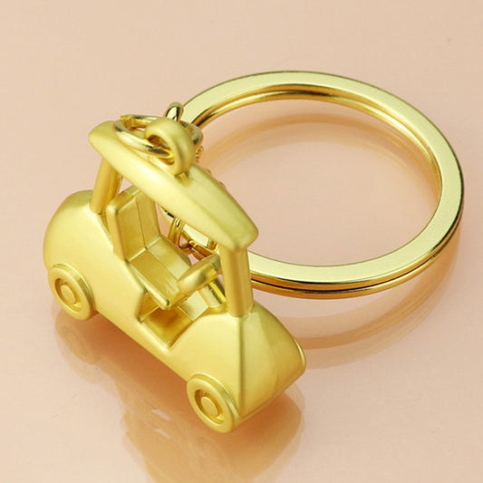 Three- Dimensional Simulation Golf Ball Car Keychain Decorative Pendant, Color: Silver by buy2fix