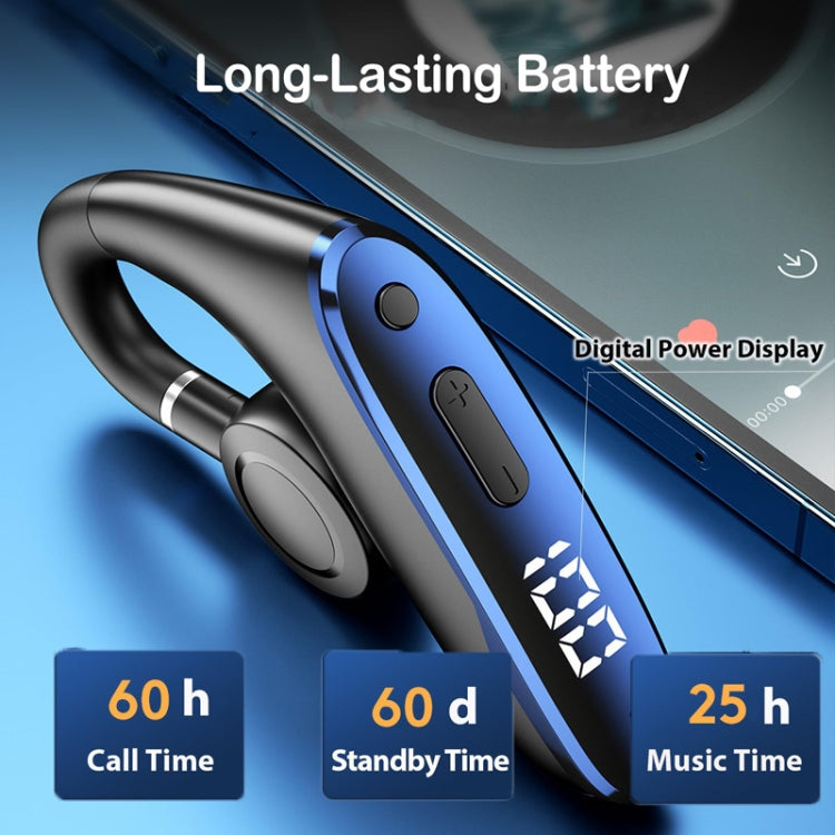 M-W8 Bone Conduction Digital On-Ear Single Ear Bluetooth Earphone(Blue) - Bluetooth Earphone by buy2fix | Online Shopping UK | buy2fix