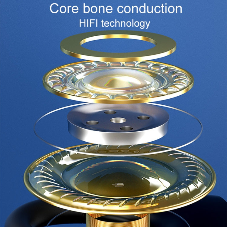 M-W8 Bone Conduction Digital On-Ear Single Ear Bluetooth Earphone(Black) - Bluetooth Earphone by buy2fix | Online Shopping UK | buy2fix