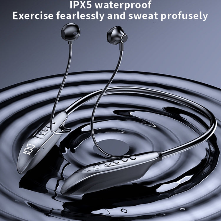 M518P Running Sports Long Standby Semi-In-Ear Neck-Hanging Digital Bluetooth Earphone(Black) - Neck-mounted Earphone by buy2fix | Online Shopping UK | buy2fix