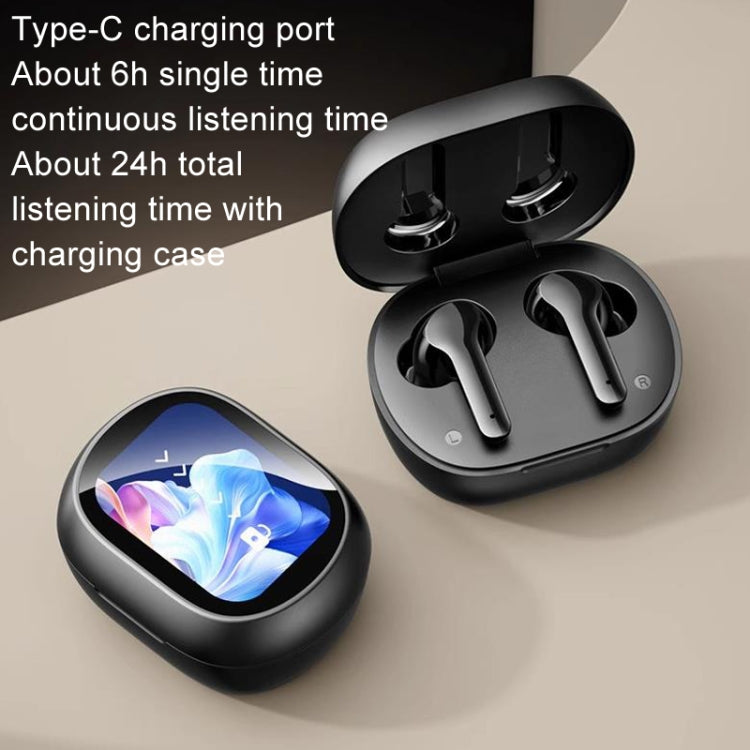 Smart Touch Color Screen Wireless Bluetooth Earphones(Black) - Bluetooth Earphone by buy2fix | Online Shopping UK | buy2fix
