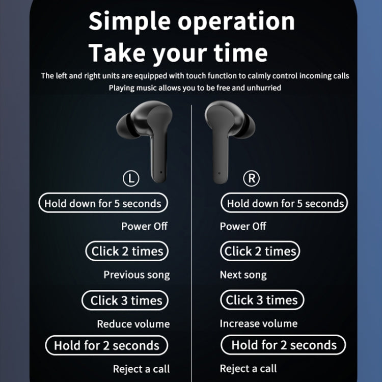 Smart Touch Color Screen Wireless Bluetooth Earphones(White) - Bluetooth Earphone by buy2fix | Online Shopping UK | buy2fix