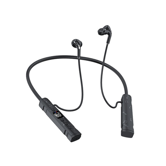 M226 Neck-Hanging In-Ear Pentatone Wired Sports Digital Display Bluetooth Earphone(Black) - Neck-mounted Earphone by buy2fix | Online Shopping UK | buy2fix