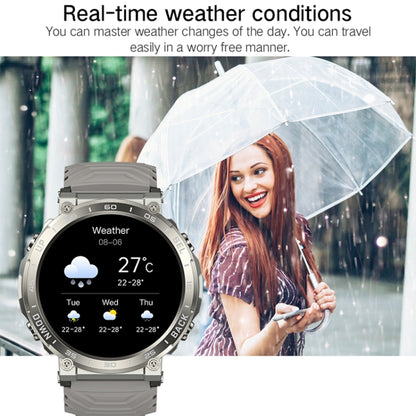 Bluetooth Talk Outdoor Pedometer Exercise Heart Rate Sleep Monitoring Smart Watch(Silver) - Smart Watches by buy2fix | Online Shopping UK | buy2fix