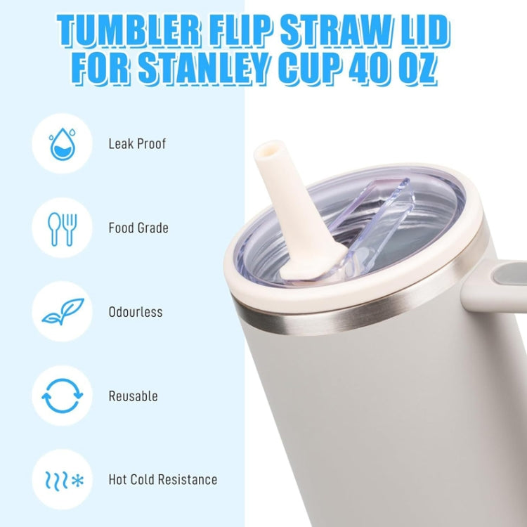 For Stanley 40oz Adventure Quencher Transparent Straw Lid Replacement Parts, Spec: 4pcs /Set White - Vacuum Thermoses & Cups by buy2fix | Online Shopping UK | buy2fix