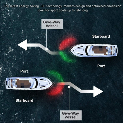 Marine Navigation Warning Light Signal LED Yacht Light, Color: Black Shell Green - Marine Accessories & Parts by buy2fix | Online Shopping UK | buy2fix