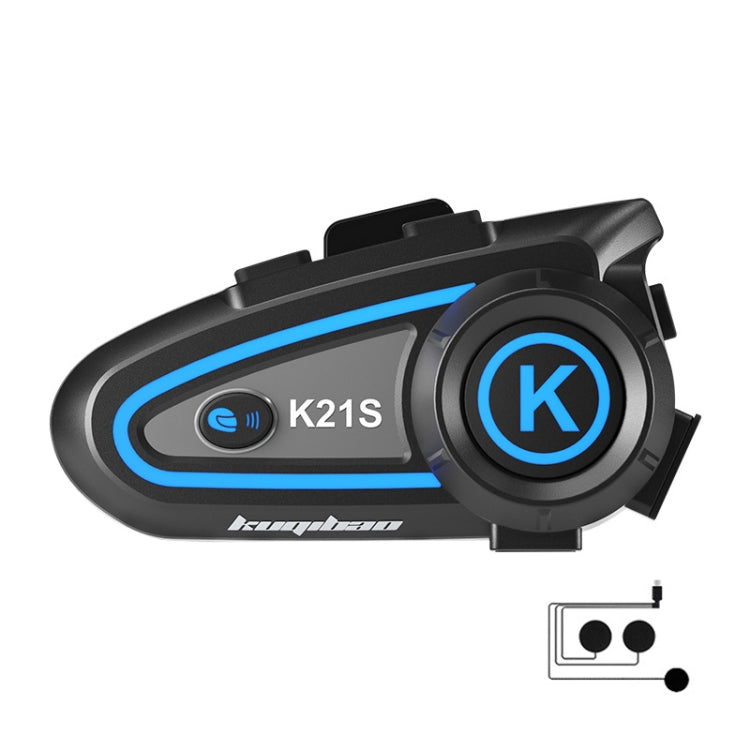 KUQIBAO K21S Motorcycle Riding Helmet Dual Intercom Bluetooth Headset With Lights(Soft Microphone) by KUQIBAO