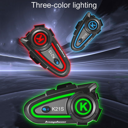 KUQIBAO K21S Motorcycle Riding Helmet Dual Intercom Bluetooth Headset With Lights(Soft Microphone) by KUQIBAO