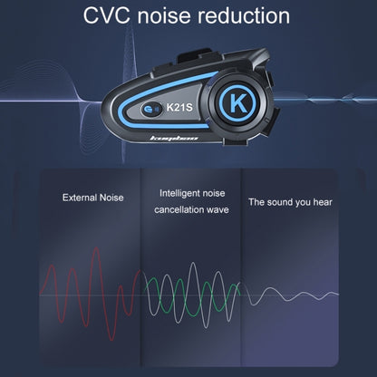 KUQIBAO K21S Motorcycle Riding Helmet Dual Intercom Bluetooth Headset With Lights(Soft Microphone) by KUQIBAO