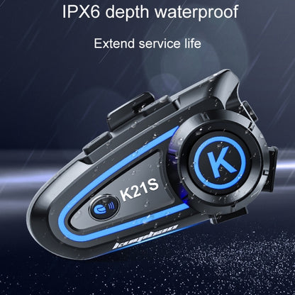 KUQIBAO K21S Motorcycle Riding Helmet Dual Intercom Bluetooth Headset With Lights(Soft Microphone) by KUQIBAO