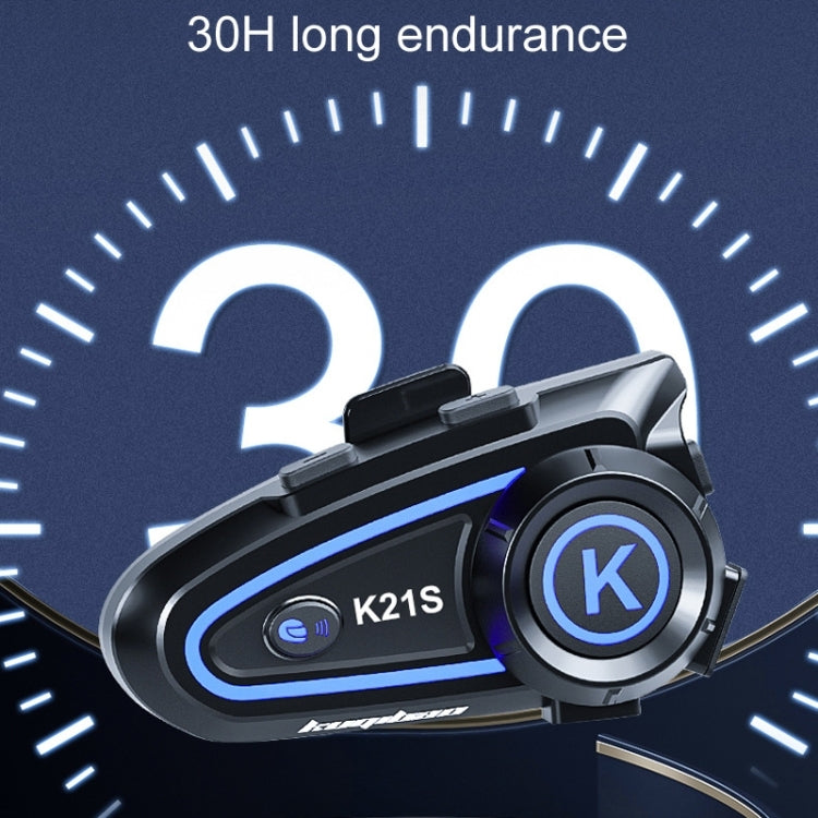 KUQIBAO K21S Motorcycle Riding Helmet Dual Intercom Bluetooth Headset With Lights(Soft Microphone) by KUQIBAO