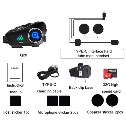 KUQIBAO Q28 Motorcycle Riding Helmet Bluetooth-compatible Headset Recorder(Hard Microphone) by KUQIBAO