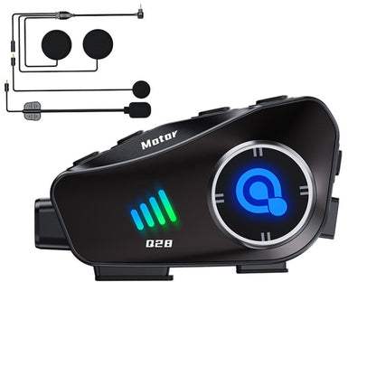 KUQIBAO Q28 Motorcycle Riding Helmet Bluetooth-compatible Headset Recorder(2 In 1 Microphone) by KUQIBAO