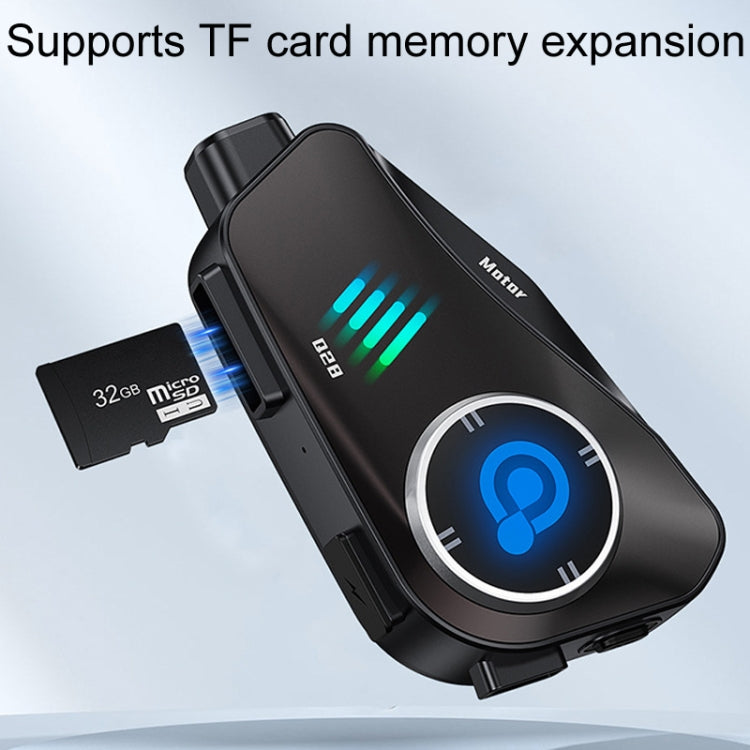 KUQIBAO Q28 Motorcycle Riding Helmet Bluetooth-compatible Headset Recorder(2 In 1 Microphone) by KUQIBAO