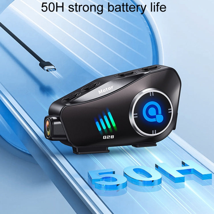 KUQIBAO Q28 Motorcycle Riding Helmet Bluetooth-compatible Headset Recorder(2 In 1 Microphone) by KUQIBAO