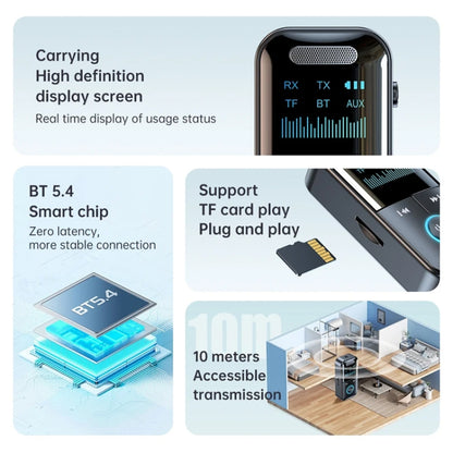 GT69 Digital Display Bluetooth Receiver Transmitter Amplifier Audio Adapter - Audio Receiver Transmitter by buy2fix | Online Shopping UK | buy2fix