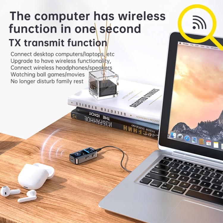 GT69 Digital Display Bluetooth Receiver Transmitter Amplifier Audio Adapter - Audio Receiver Transmitter by buy2fix | Online Shopping UK | buy2fix