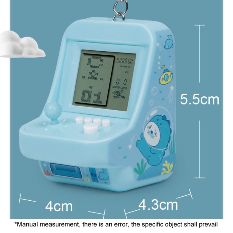 Child Portable Arcade Game Machine Keychain Pendant Mini Building Block Game Toy Gift(Blue) - Pocket Console by buy2fix | Online Shopping UK | buy2fix