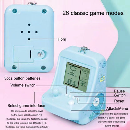 Child Portable Arcade Game Machine Keychain Pendant Mini Building Block Game Toy Gift(Blue) - Pocket Console by buy2fix | Online Shopping UK | buy2fix
