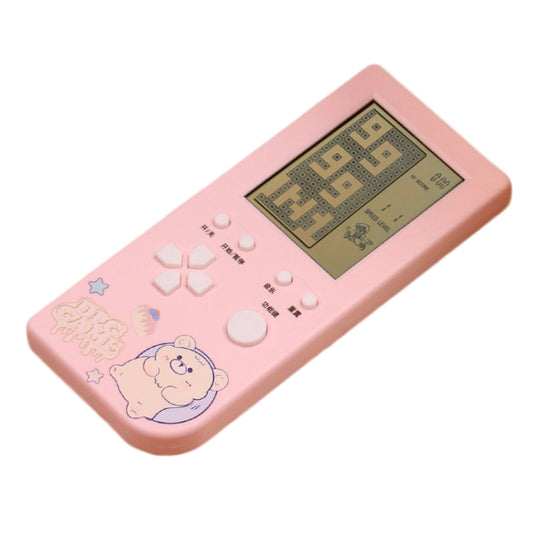 4.1 Inch Cartoon Big Screen Handheld Electronic Game Machine Kids Game Console Toy, Color: Vertical Pink
