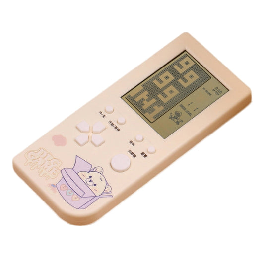 4.1 Inch Cartoon Big Screen Handheld Electronic Game Machine Kids Game Console Toy, Color: Vertical Beige