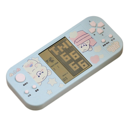4.1 Inch Cartoon Big Screen Handheld Electronic Game Machine Kids Game Console Toy, Color: Horizontal Blue