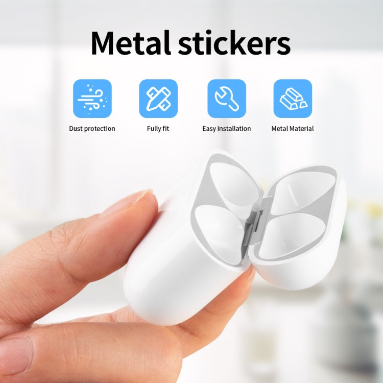 For Apple AirPods 4 Metal Sticker Case(Black) - Protective Sticker by buy2fix | Online Shopping UK | buy2fix